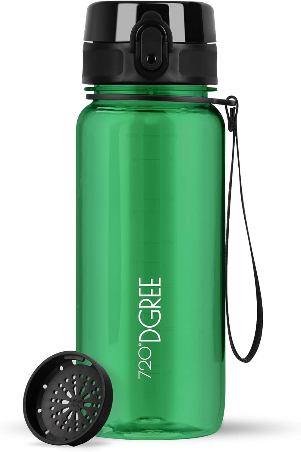 image:image720DGREE Gourde Bouteille dEau uberBottle TamisFruits 350ml 500ml 650ml 1l 15l 2l Sans BPA tanche AntiFuite Rutilisable Lgre Idal pour cole Sport Fitness Gym Travail06 Forest Green Vert Crystalclear
