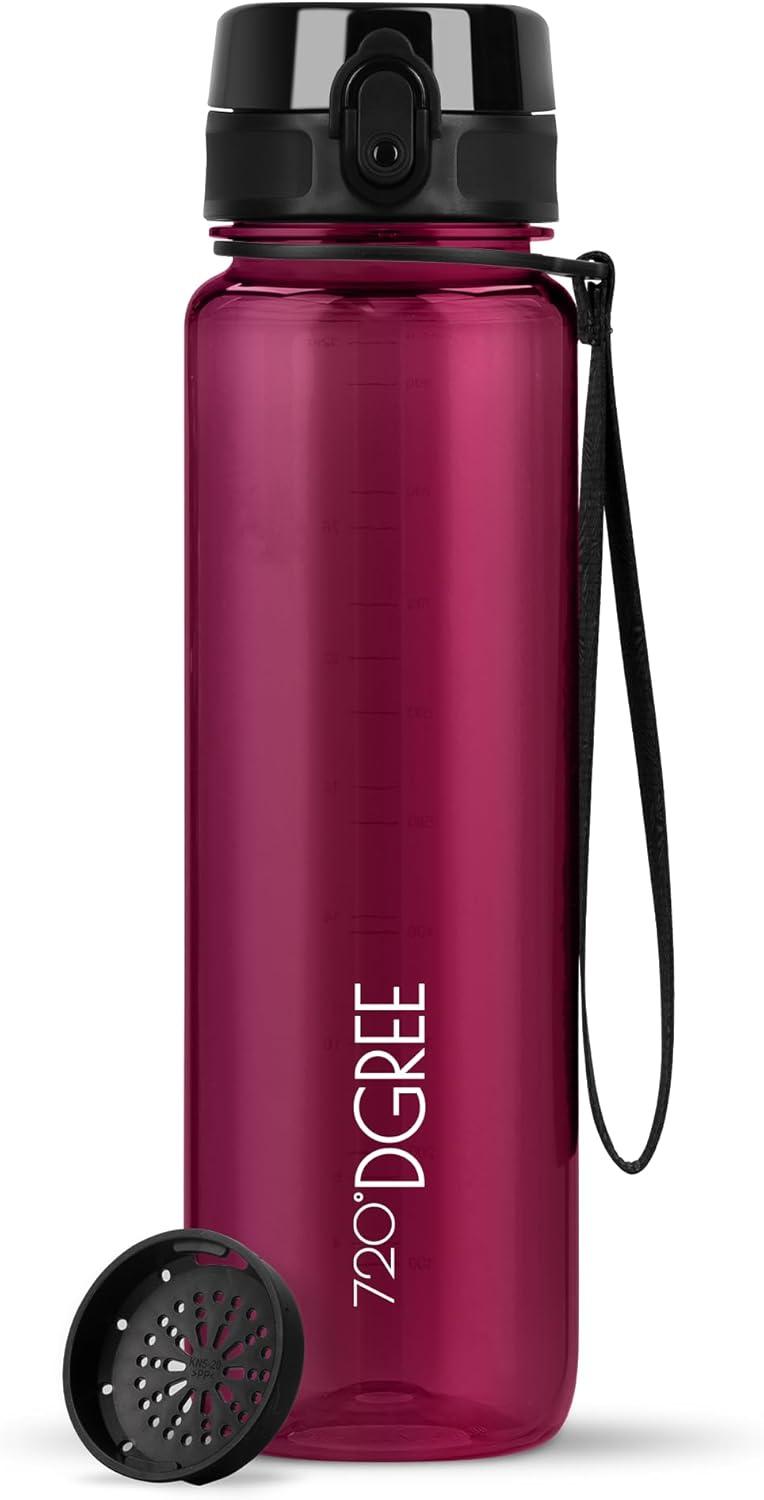 image:image720DGREE Gourde Bouteille dEau uberBottle TamisFruits 350ml 500ml 650ml 1l 15l 2l Sans BPA tanche AntiFuite Rutilisable Lgre Idal pour cole Sport Fitness Gym Travail23 Lavish Plum Prune Crystalclear