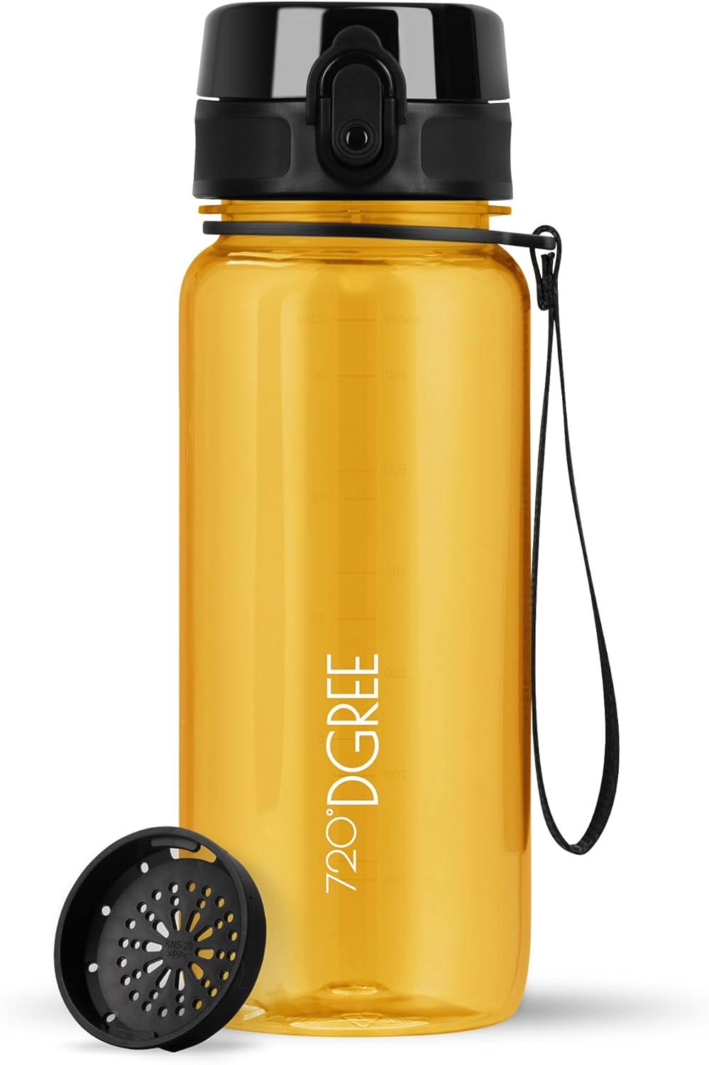 image:image720DGREE Gourde Bouteille dEau uberBottle TamisFruits 350ml 500ml 650ml 1l 15l 2l Sans BPA tanche AntiFuite Rutilisable Lgre Idal pour cole Sport Fitness Gym Travail03 Honey Yellow Jaune Crystalclear