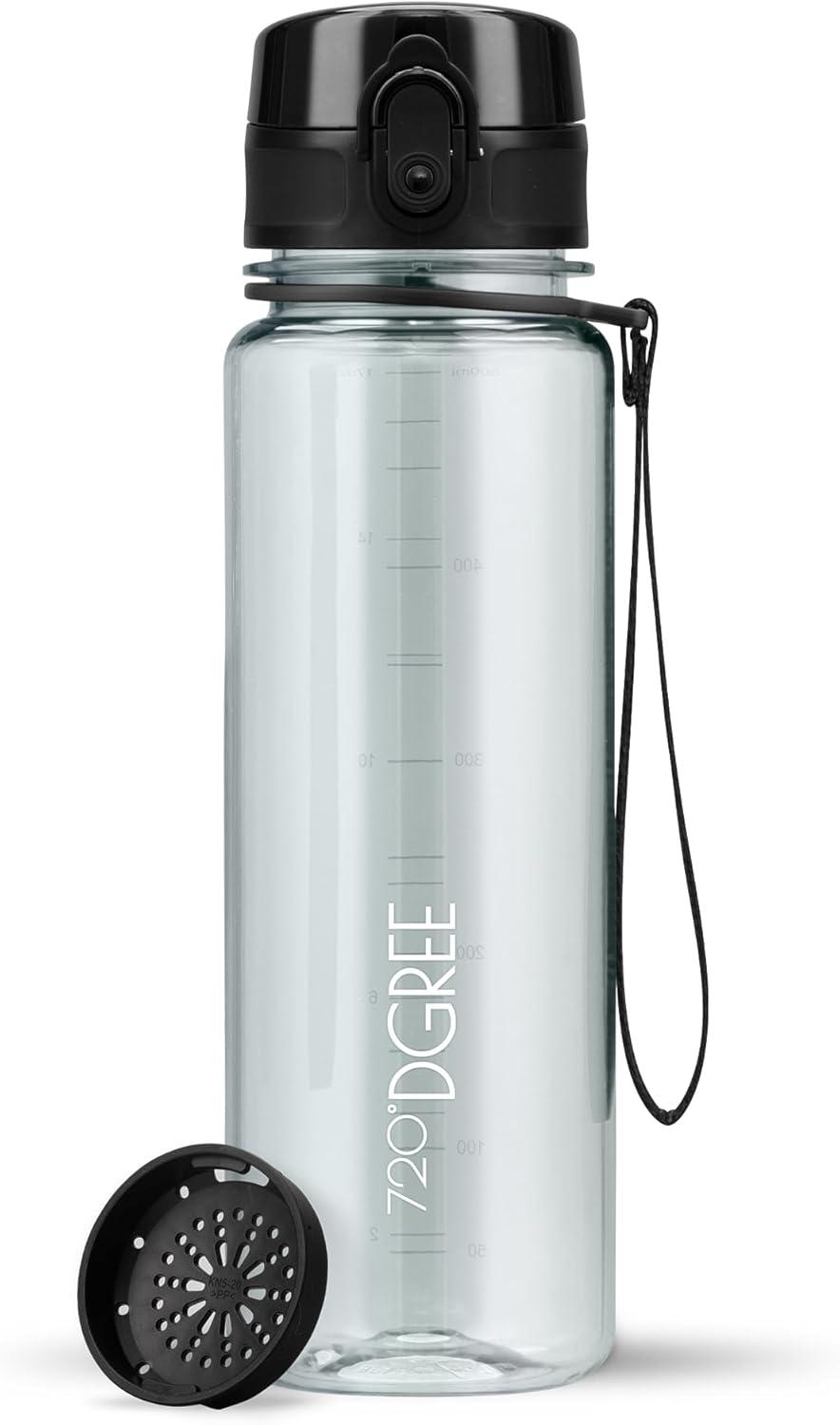 image:image720DGREE Gourde Bouteille dEau uberBottle TamisFruits 350ml 500ml 650ml 1l 15l 2l Sans BPA tanche AntiFuite Rutilisable Lgre Idal pour cole Sport Fitness Gym Travail02 Transparent Tranparent Crystalclear