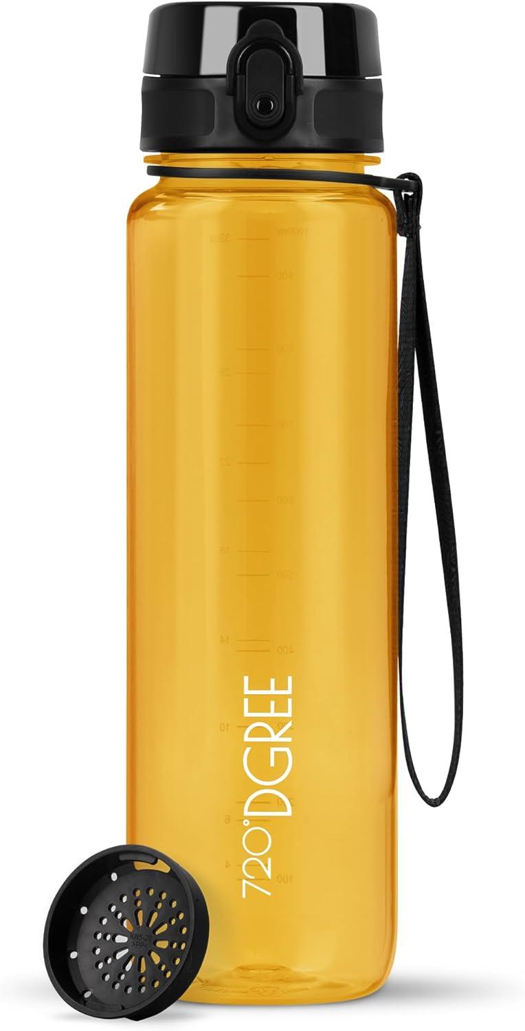 image:image720DGREE Gourde Bouteille dEau uberBottle TamisFruits 350ml 500ml 650ml 1l 15l 2l Sans BPA tanche AntiFuite Rutilisable Lgre Idal pour cole Sport Fitness Gym Travail03 Honey Yellow Jaune Crystalclear