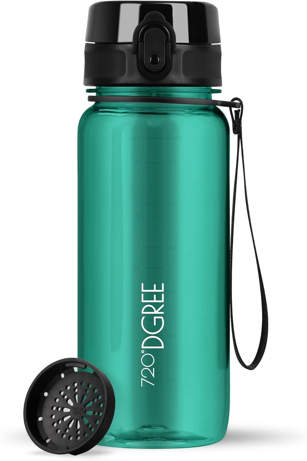 image:image720DGREE Gourde Bouteille dEau uberBottle TamisFruits 350ml 500ml 650ml 1l 15l 2l Sans BPA tanche AntiFuite Rutilisable Lgre Idal pour cole Sport Fitness Gym Travail07 Emerald Green Vert Crystalclear
