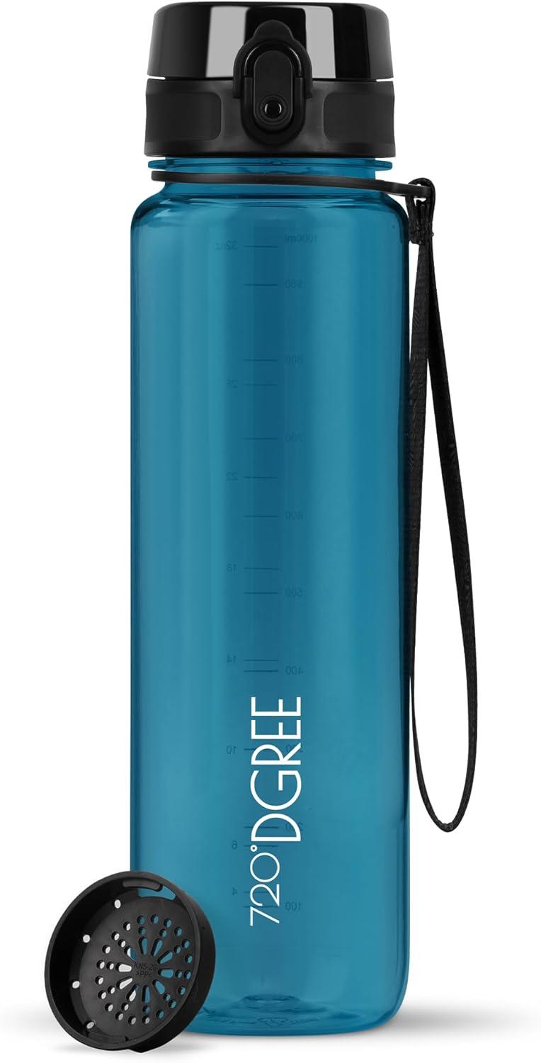 image:image720DGREE Gourde Bouteille dEau uberBottle TamisFruits 350ml 500ml 650ml 1l 15l 2l Sans BPA tanche AntiFuite Rutilisable Lgre Idal pour cole Sport Fitness Gym Travail15 Petrol Blue Bleu Crystalclear