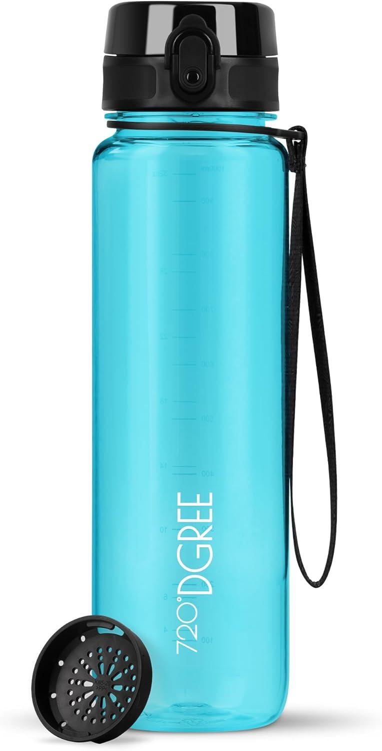 image:image720DGREE Gourde Bouteille dEau uberBottle TamisFruits 350ml 500ml 650ml 1l 15l 2l Sans BPA tanche AntiFuite Rutilisable Lgre Idal pour cole Sport Fitness Gym Travail14 Sky Blue Bleu Crystalclear