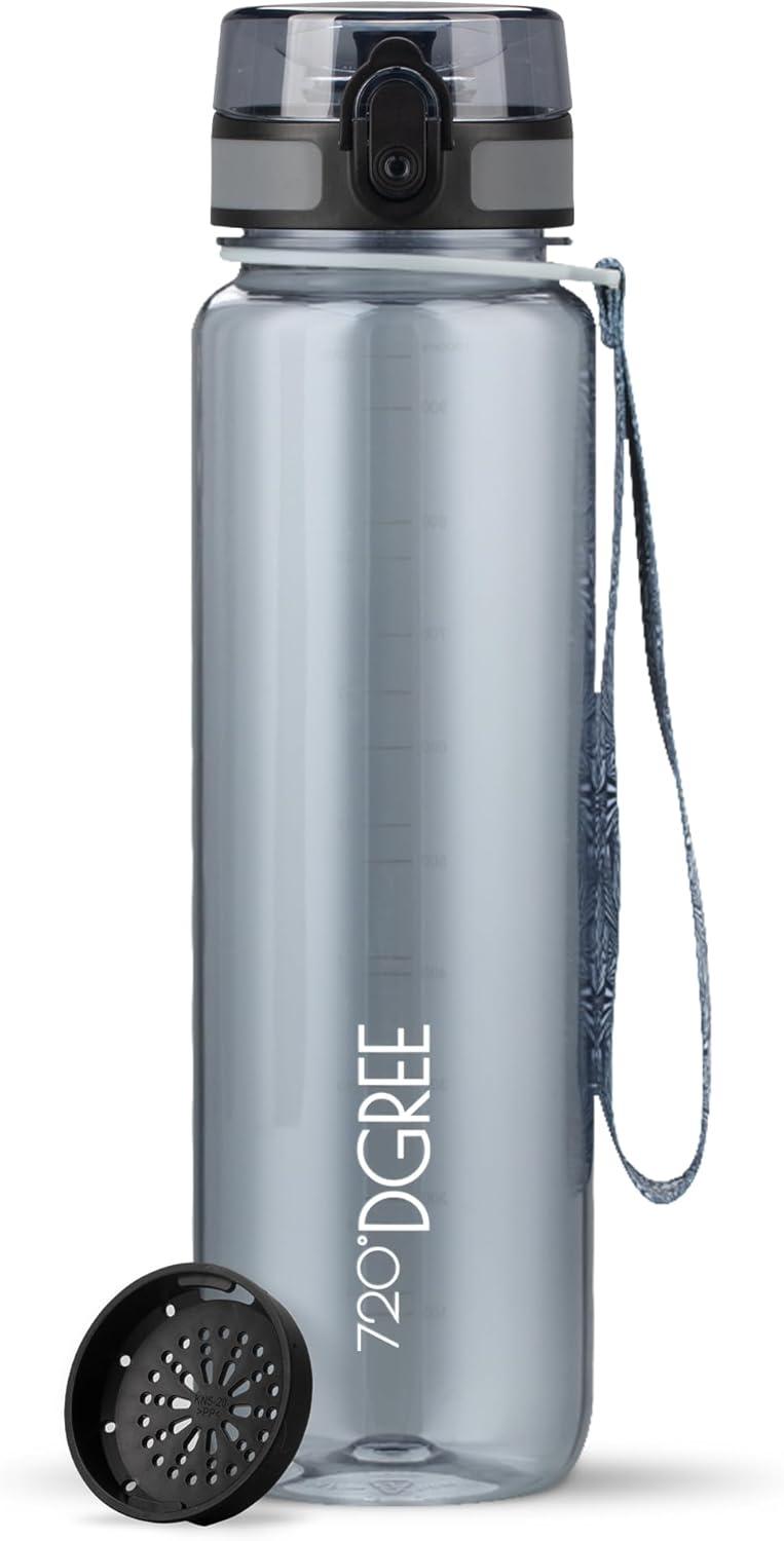 image:image720DGREE Gourde Bouteille dEau uberBottle TamisFruits 350ml 500ml 650ml 1l 15l 2l Sans BPA tanche AntiFuite Rutilisable Lgre Idal pour cole Sport Fitness Gym Travail01 Stone Gray Gris Crystalclear