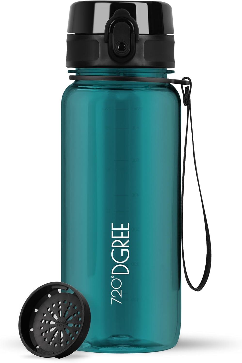 image:image720DGREE Gourde Bouteille dEau uberBottle TamisFruits 350ml 500ml 650ml 1l 15l 2l Sans BPA tanche AntiFuite Rutilisable Lgre Idal pour cole Sport Fitness Gym Travail08 Smaragd Green Vert Crystalclear