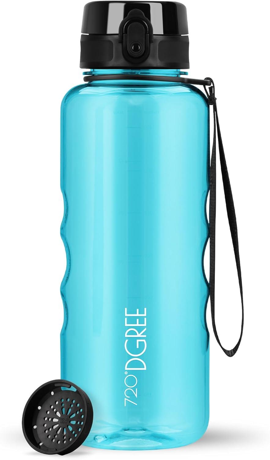 image:image720DGREE Gourde Bouteille dEau uberBottle TamisFruits 350ml 500ml 650ml 1l 15l 2l Sans BPA tanche AntiFuite Rutilisable Lgre Idal pour cole Sport Fitness Gym Travail14 Sky Blue Bleu Crystalclear
