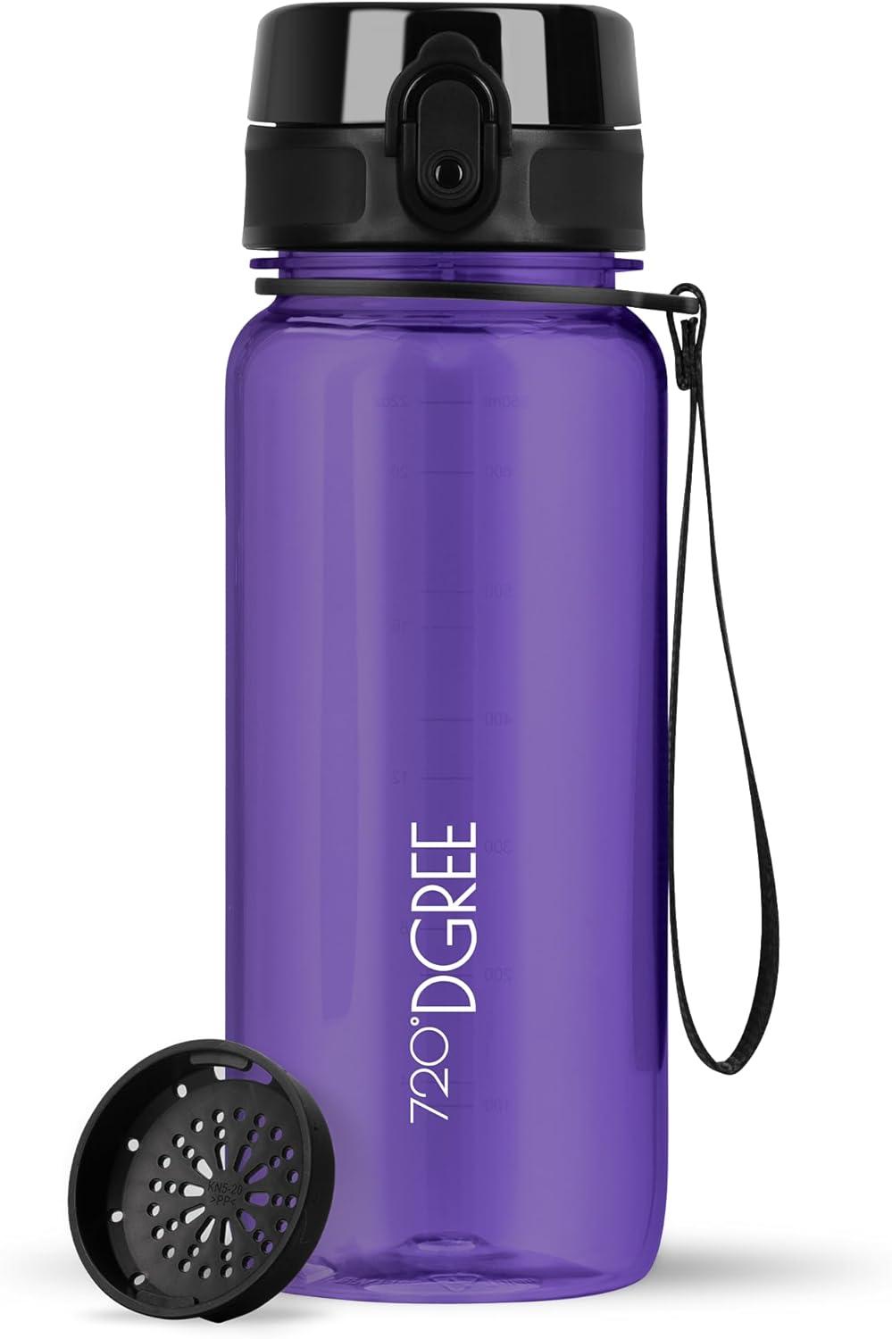 image:image720DGREE Gourde Bouteille dEau uberBottle TamisFruits 350ml 500ml 650ml 1l 15l 2l Sans BPA tanche AntiFuite Rutilisable Lgre Idal pour cole Sport Fitness Gym Travail19 Ultra Violet Violet Crystalclear