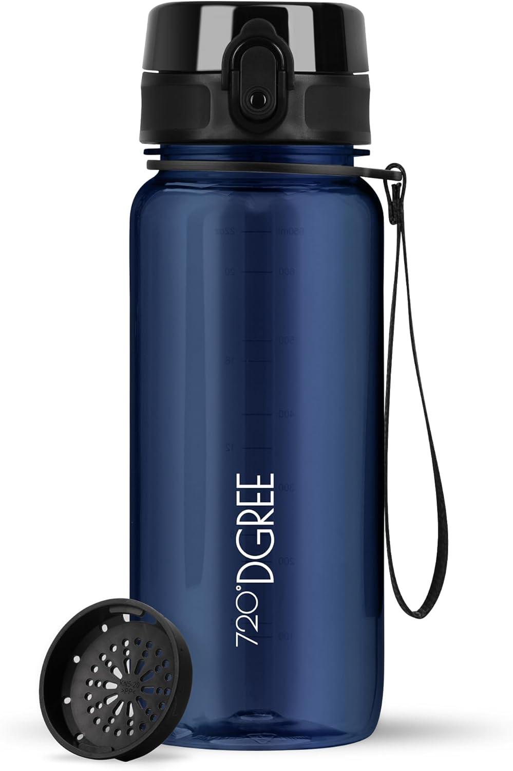 image:image720DGREE Gourde Bouteille dEau uberBottle TamisFruits 350ml 500ml 650ml 1l 15l 2l Sans BPA tanche AntiFuite Rutilisable Lgre Idal pour cole Sport Fitness Gym Travail17 Sapphire Blue Bleu Crystalclear