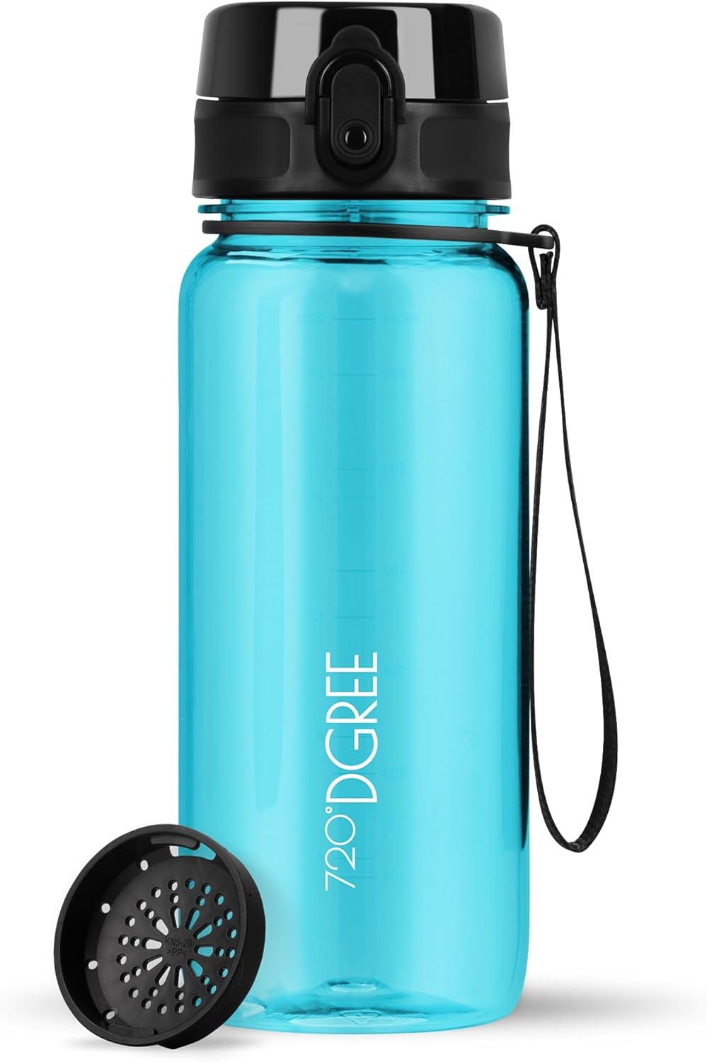 image:image720DGREE Gourde Bouteille dEau uberBottle TamisFruits 350ml 500ml 650ml 1l 15l 2l Sans BPA tanche AntiFuite Rutilisable Lgre Idal pour cole Sport Fitness Gym Travail14 Sky Blue Bleu Crystalclear