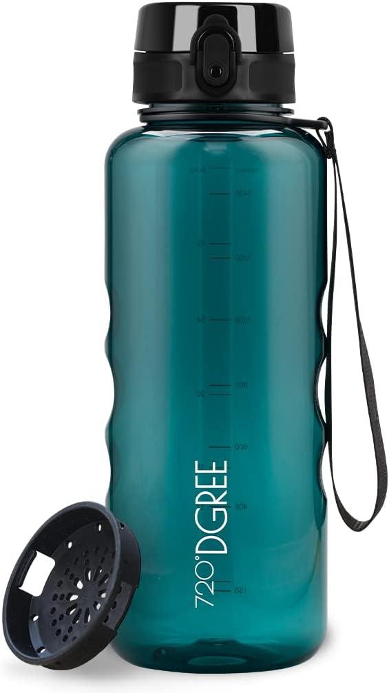 image:image720DGREE Gourde Bouteille dEau uberBottle TamisFruits 350ml 500ml 650ml 1l 15l 2l Sans BPA tanche AntiFuite Rutilisable Lgre Idal pour cole Sport Fitness Gym Travail08 Smaragd Green Vert Crystalclear