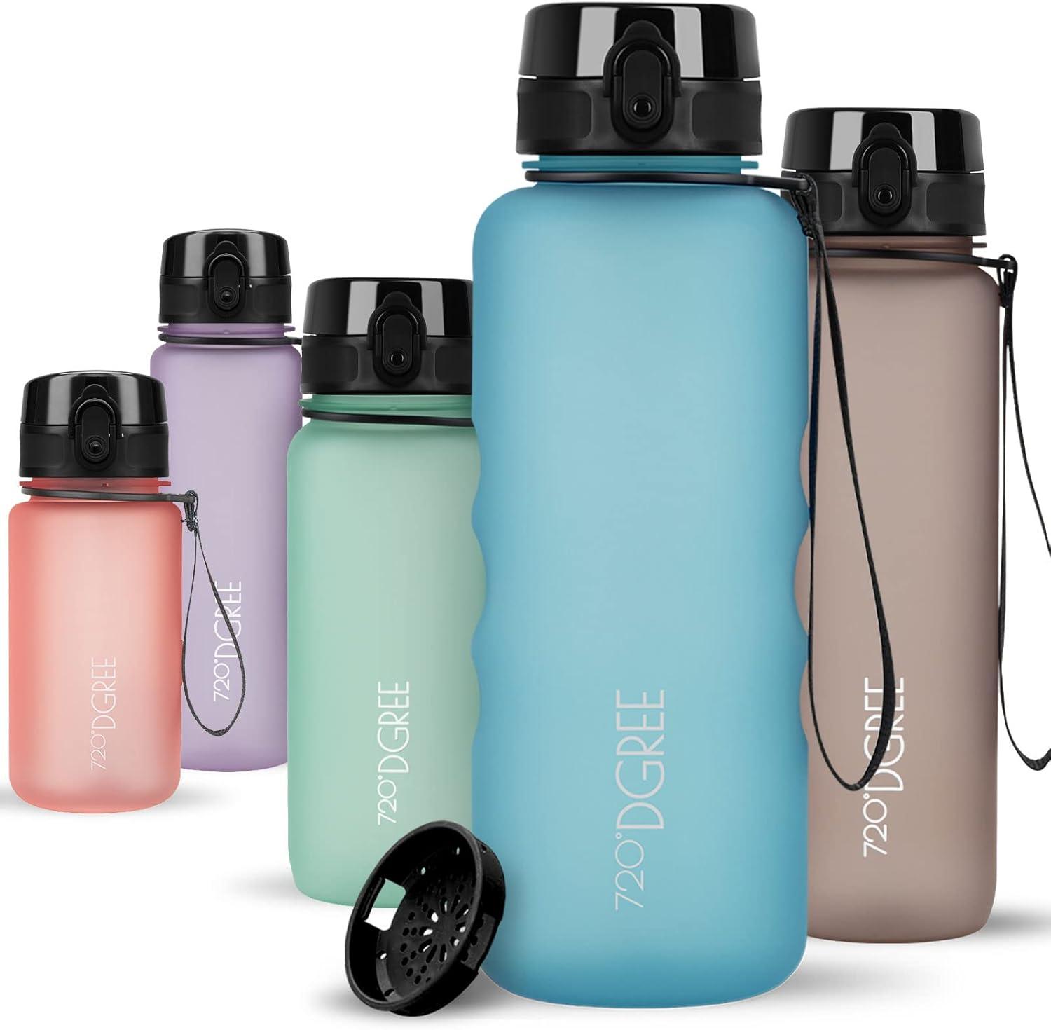 image:image720DGREE Gourde Bouteille dEau uberBottle TamisFruits 350ml 500ml 650ml 1l 15l 2l Sans BPA tanche AntiFuite Rutilisable Lgre Idal pour cole Sport Fitness Gym Travail13 Aqua Blue Bleu Softtouch