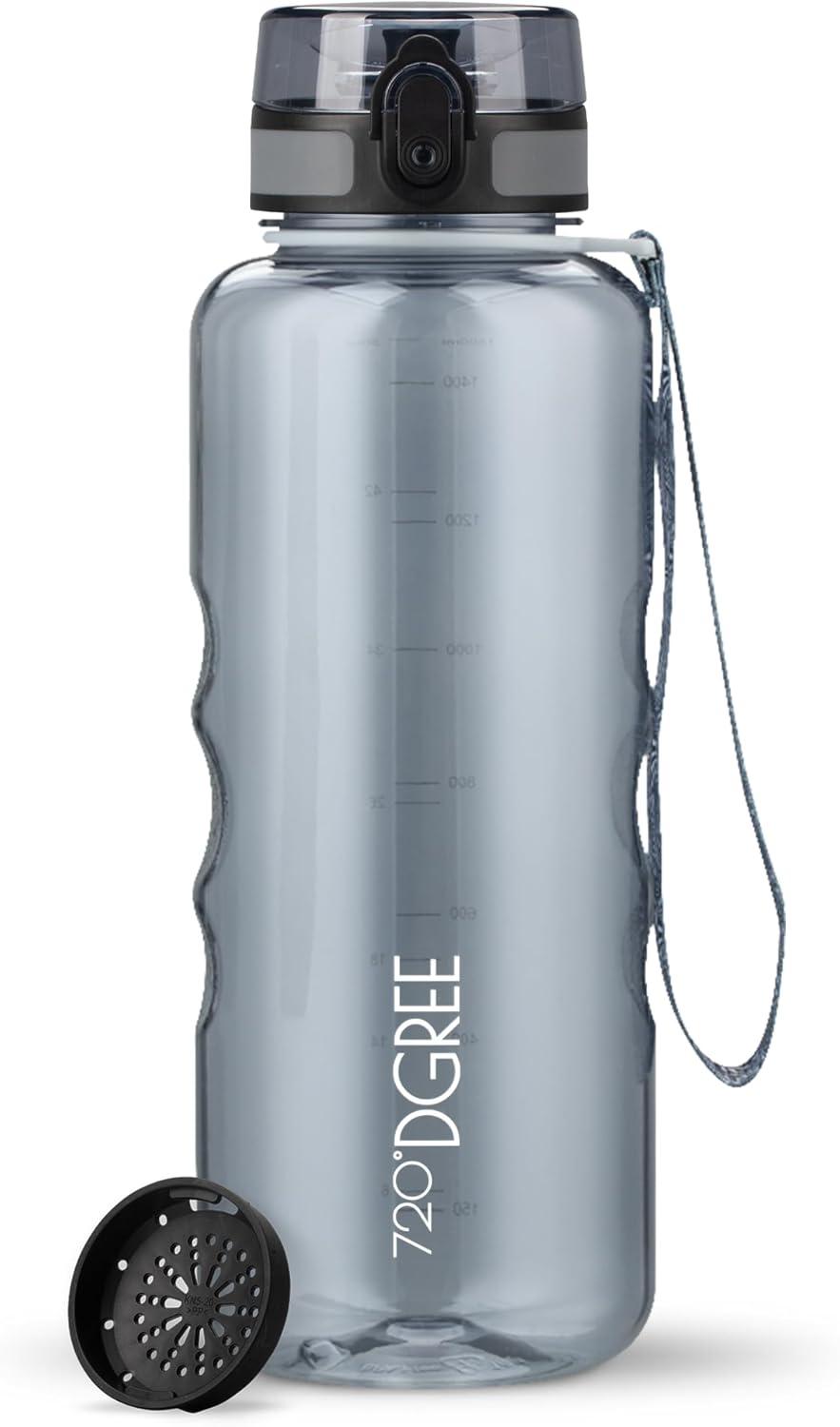 image:image720DGREE Gourde Bouteille dEau uberBottle TamisFruits 350ml 500ml 650ml 1l 15l 2l Sans BPA tanche AntiFuite Rutilisable Lgre Idal pour cole Sport Fitness Gym Travail01 Stone Gray Gris Crystalclear