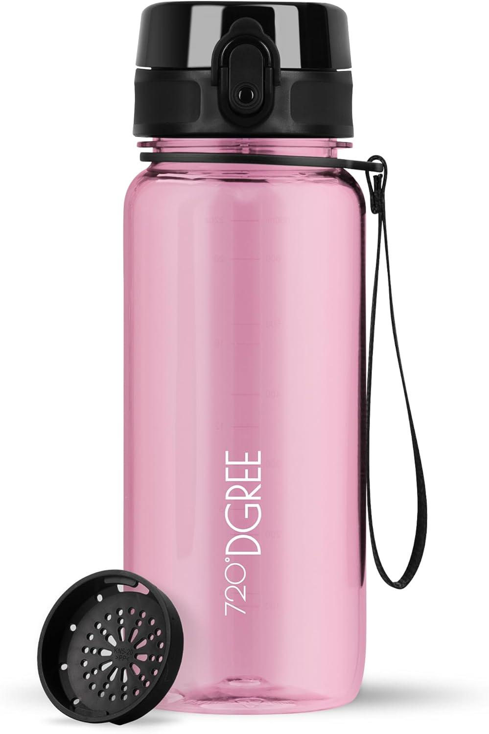 image:image720DGREE Gourde Bouteille dEau uberBottle TamisFruits 350ml 500ml 650ml 1l 15l 2l Sans BPA tanche AntiFuite Rutilisable Lgre Idal pour cole Sport Fitness Gym Travail20 Rose Rose Crystalclear
