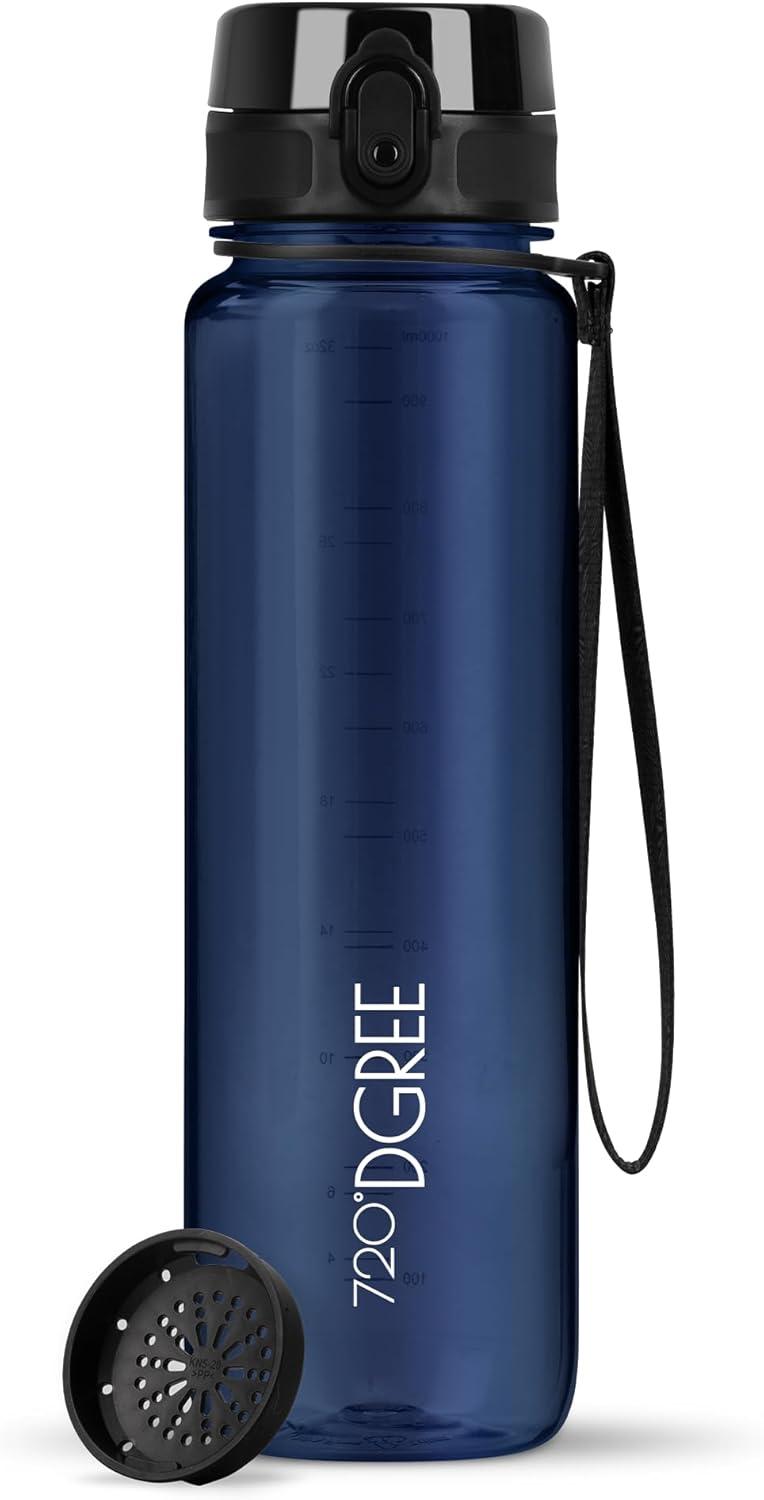 image:image720DGREE Gourde Bouteille dEau uberBottle TamisFruits 350ml 500ml 650ml 1l 15l 2l Sans BPA tanche AntiFuite Rutilisable Lgre Idal pour cole Sport Fitness Gym Travail17 Sapphire Blue Bleu Crystalclear