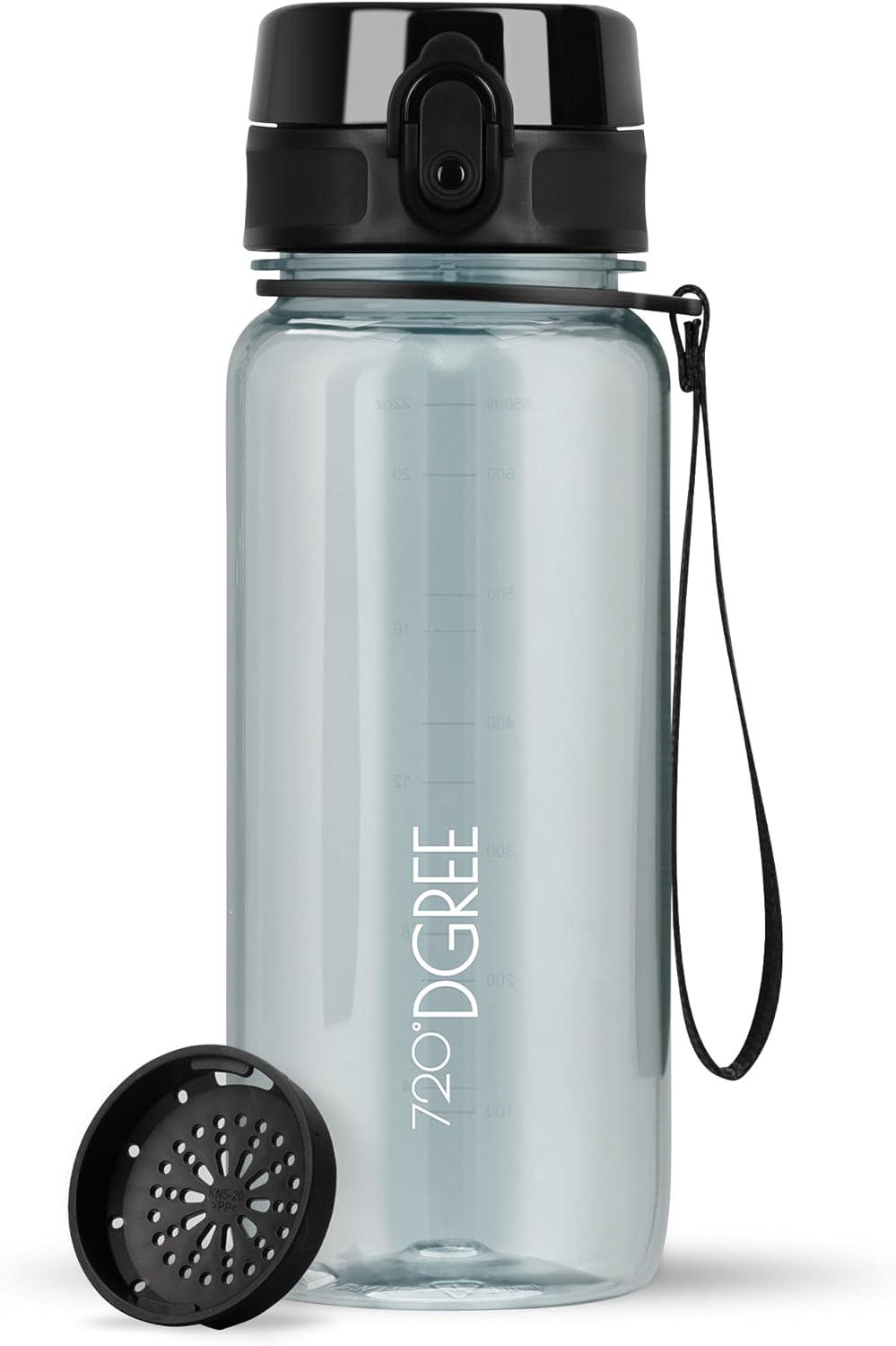 image:image720DGREE Gourde Bouteille dEau uberBottle TamisFruits 350ml 500ml 650ml 1l 15l 2l Sans BPA tanche AntiFuite Rutilisable Lgre Idal pour cole Sport Fitness Gym Travail12 Ice Blue Bleu Crystalclear
