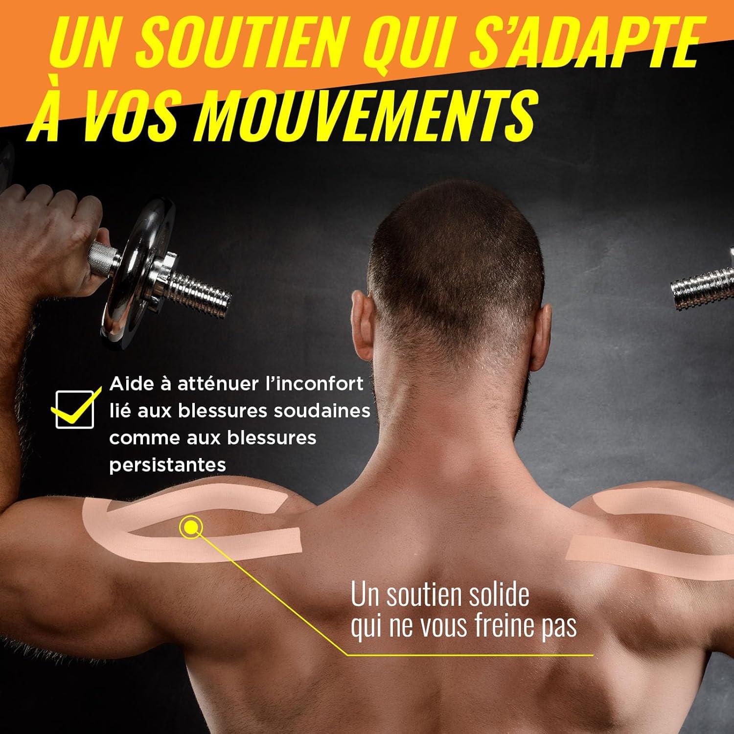 image:imageAdamson Bande de Kinsiologie Strap Sport lastique 5 cm x 5 m Sans Latex Rsistante lEau Support Musculaire et Articulaire 1 Rouleau Beige Entranement ampamp Rcupration