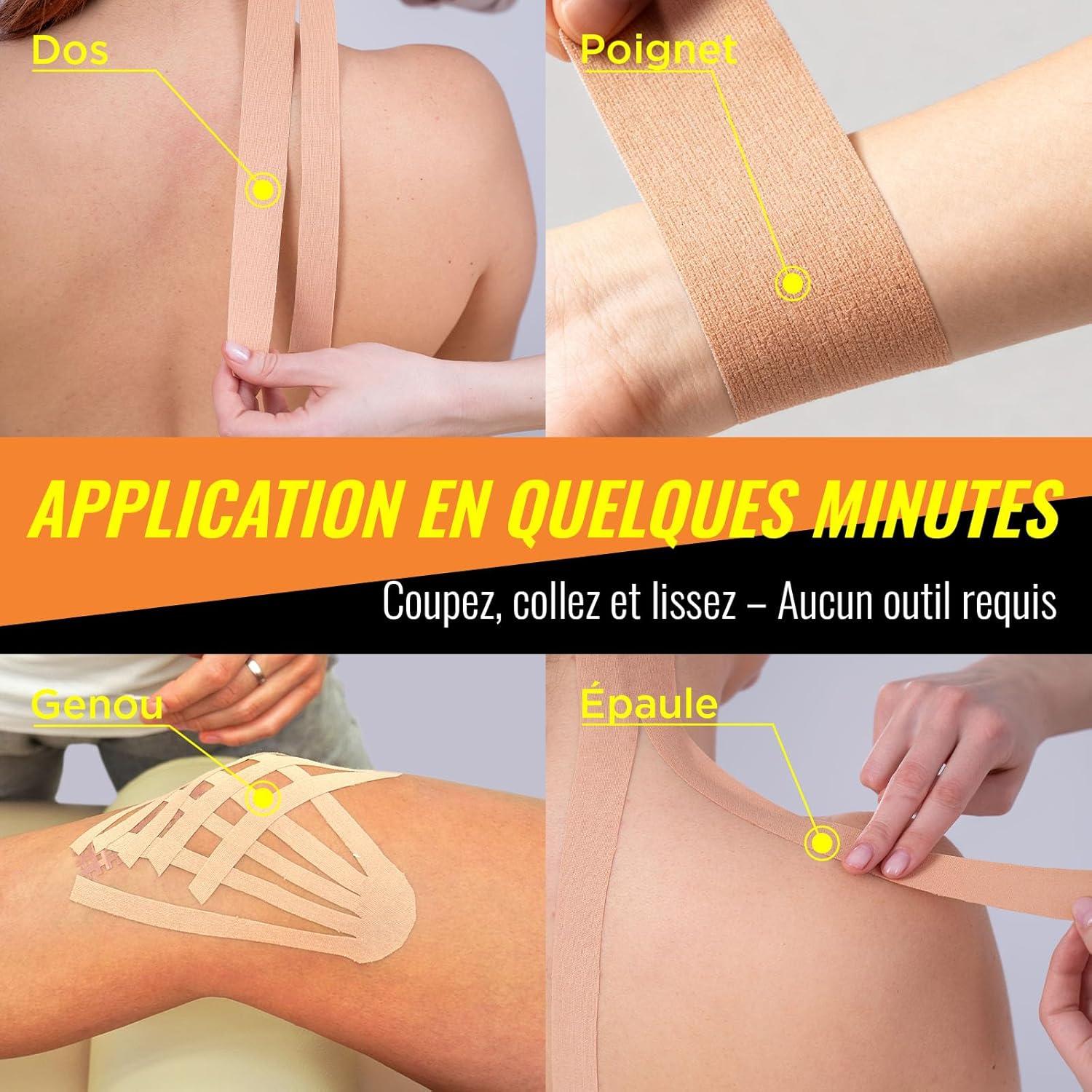 image:imageAdamson Bande de Kinsiologie Strap Sport lastique 5 cm x 5 m Sans Latex Rsistante lEau Support Musculaire et Articulaire 1 Rouleau Beige Entranement ampamp Rcupration
