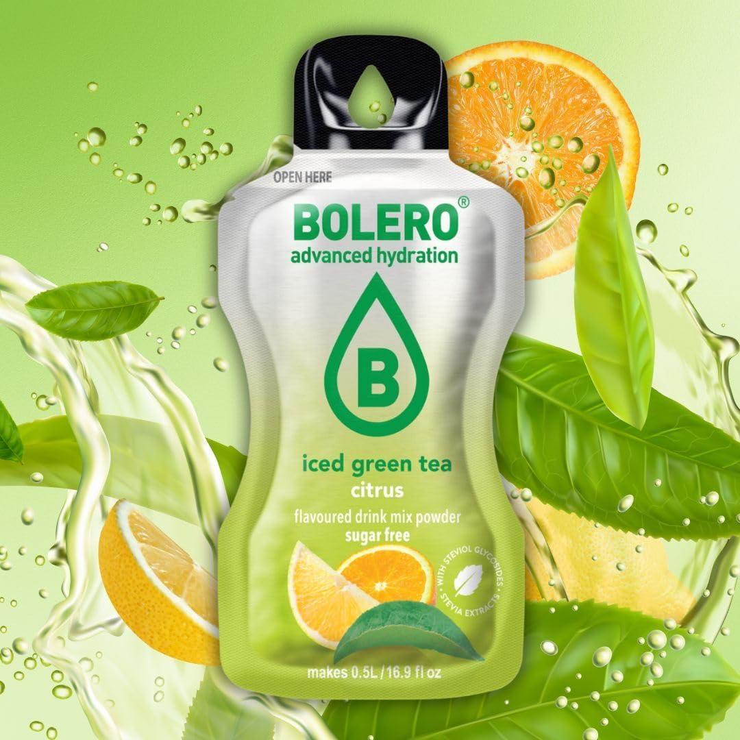 image:imageBolero TH VERT GLAC AGRUMES 24x8g Poudre pour boisson sans sucre dulcore la stvia vitamine C convient aux enfants aux sportifs et aux diabtiques