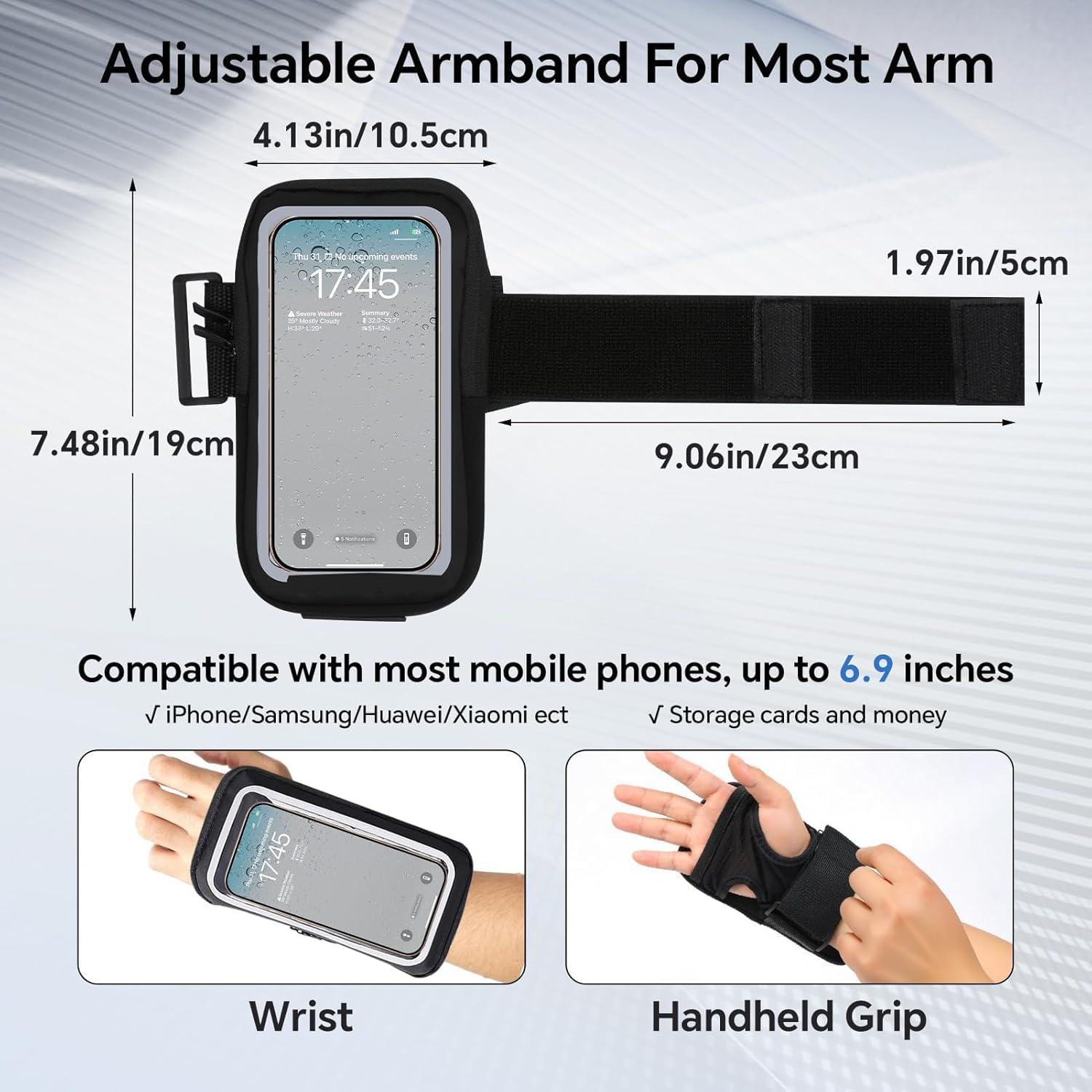 image:imageBrassard de Sports Rglable Poignet de Rsistant leau Tlphones Portables Universel Running Armband Sangle Tlphone Portable pour Jogging Gym Cyclisme Randonne pour iPhone Samsung