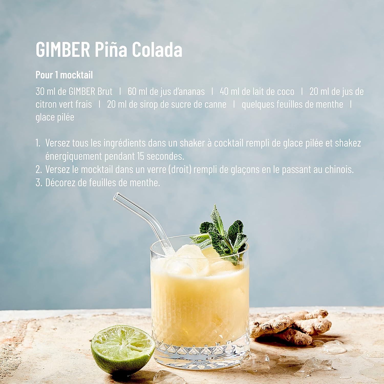 image:imageGIMBER N2 500 ml Brut Concentr de gingembre bio 50 de sucre en moins Sans alcool et naturel Boisson bio base de gingembre de yuzu et de thym citronn premium pour boissons et cocktails
