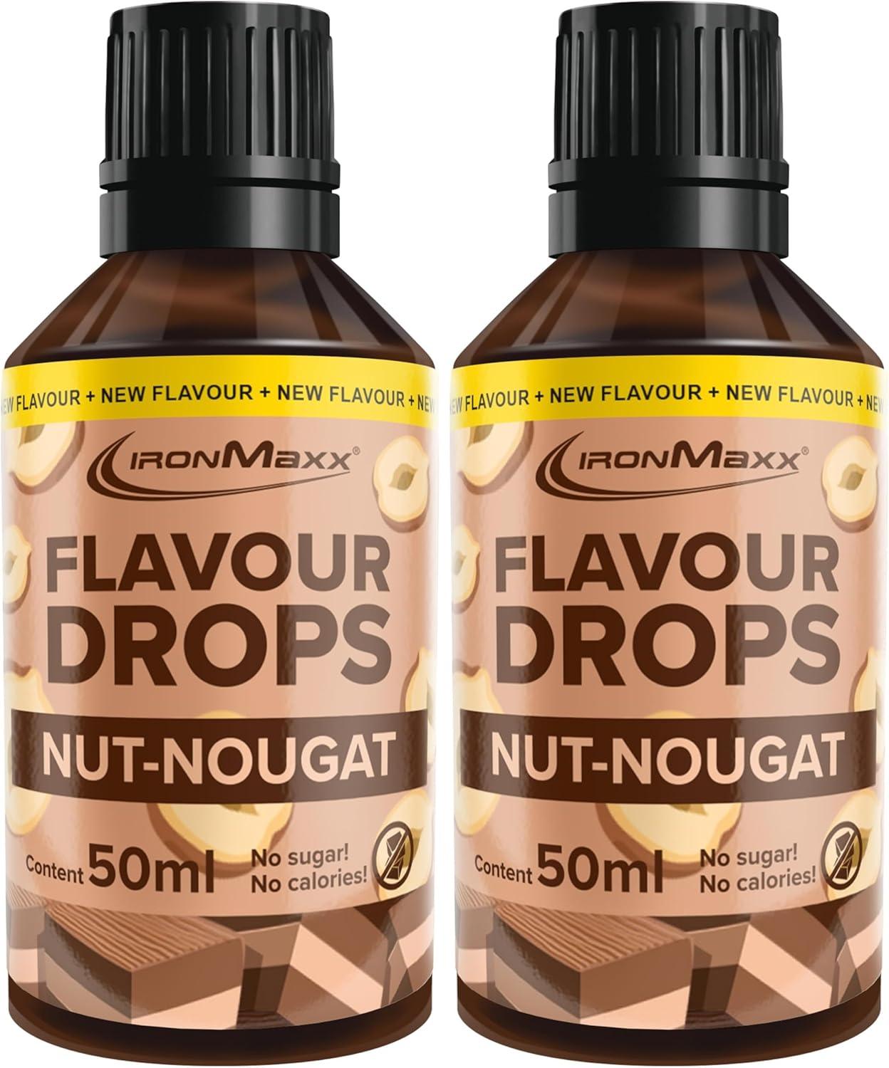 image:imageIronMaxx Flavour Drops Vanille 50ml Arme alimentaire liquide zro sucre ampamp zro calorie Armes vgtaliens pour sucrer aliments yaourt caf ampamp dessertsNuss Nougat