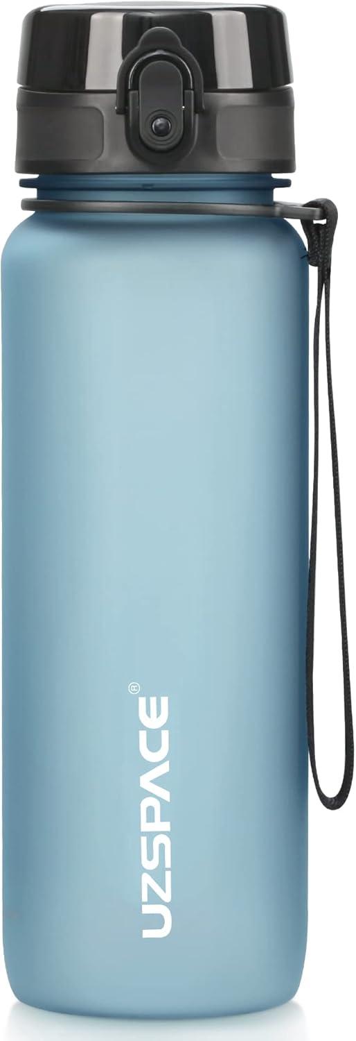 image:imageUZSPACE Gourde Sport 500ml800ml1l15l sans BPA Tritan lastique Gourde Enfant anti fuite Reutilisable Bouteille deau sport pour cole veloVoyage AdulteBleu Glacier