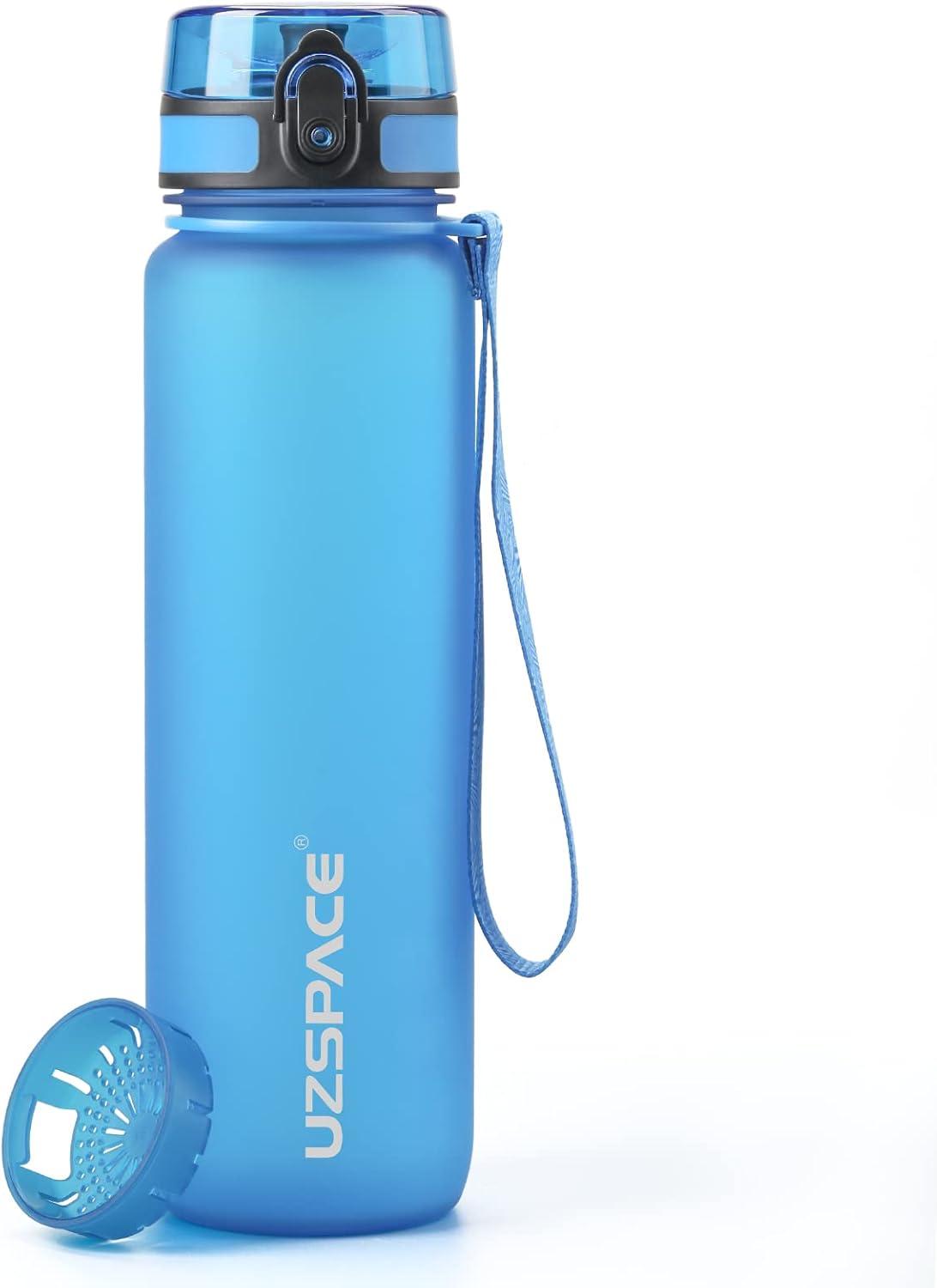 image:imageUZSPACE Gourde Sport 500ml800ml1l15l sans BPA Tritan lastique Gourde Enfant anti fuite Reutilisable Bouteille deau sport pour cole veloVoyage AdulteBleu