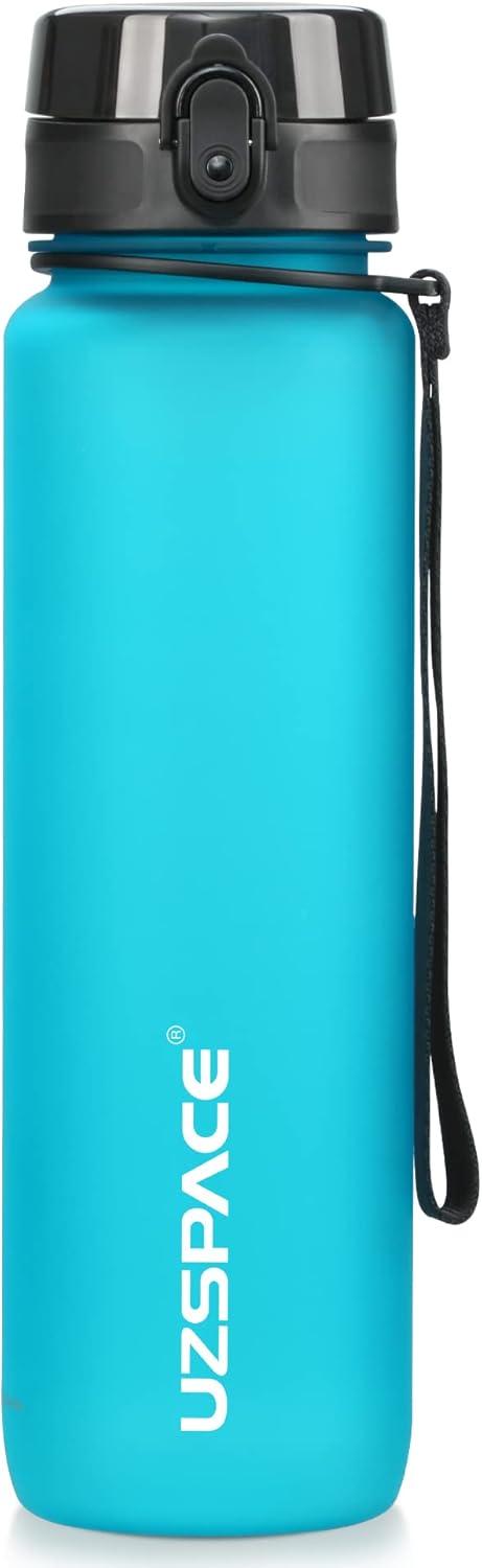 image:imageUZSPACE Gourde Sport 500ml800ml1l15l sans BPA Tritan lastique Gourde Enfant anti fuite Reutilisable Bouteille deau sport pour cole veloVoyage AdulteBleu Ciel