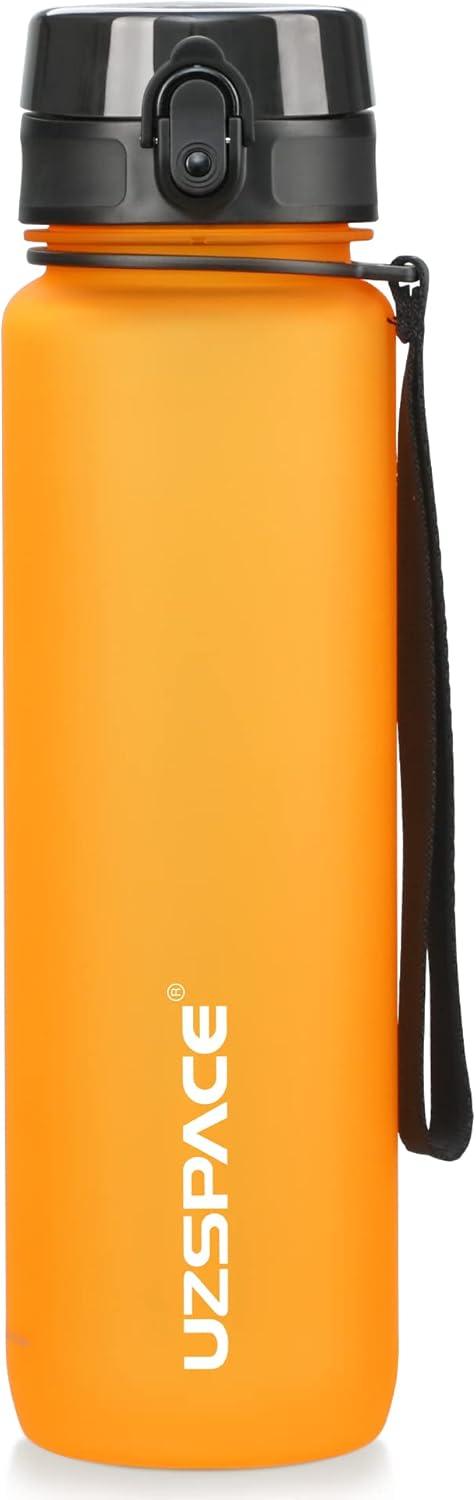 image:imageUZSPACE Gourde Sport 500ml800ml1l15l sans BPA Tritan lastique Gourde Enfant anti fuite Reutilisable Bouteille deau sport pour cole veloVoyage AdulteOrange