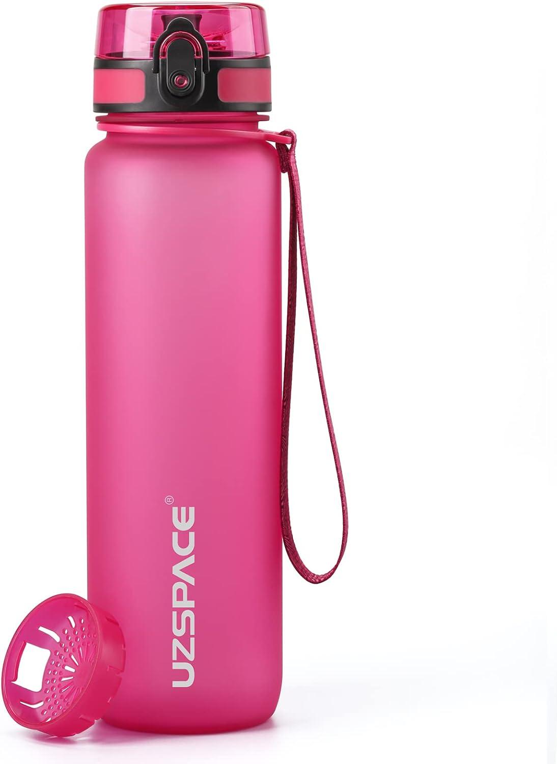 image:imageUZSPACE Gourde Sport 500ml800ml1l15l sans BPA Tritan lastique Gourde Enfant anti fuite Reutilisable Bouteille deau sport pour cole veloVoyage AdulteRose