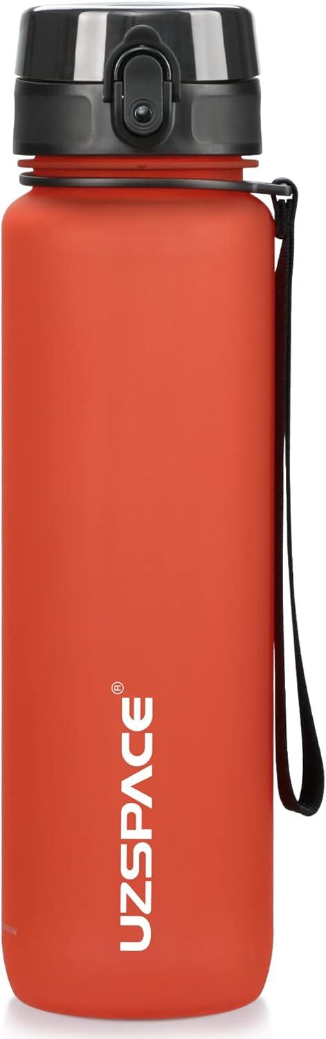 image:imageUZSPACE Gourde Sport 500ml800ml1l15l sans BPA Tritan lastique Gourde Enfant anti fuite Reutilisable Bouteille deau sport pour cole veloVoyage AdulteRouge