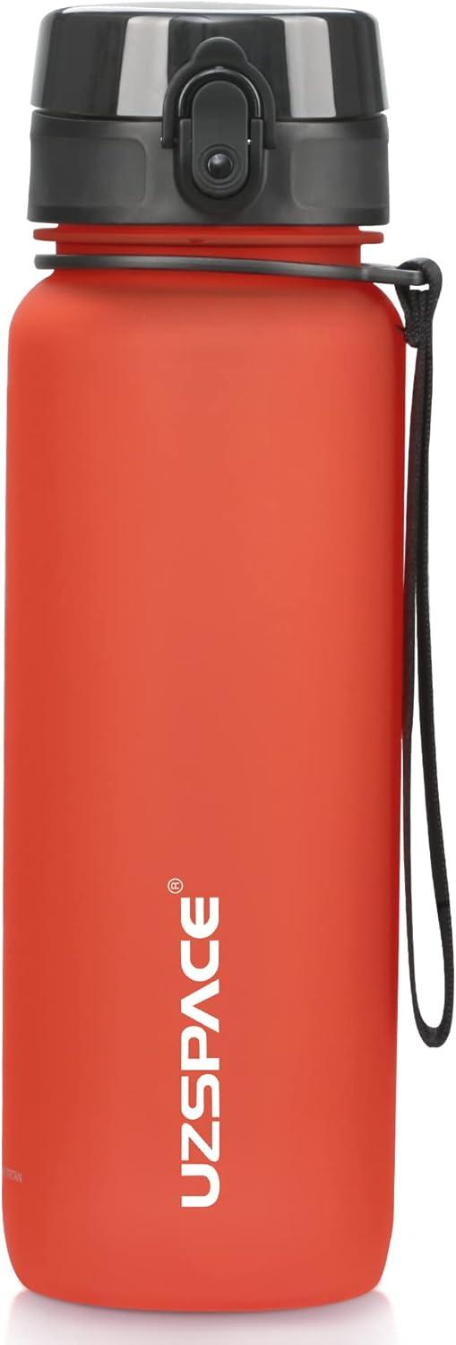 image:imageUZSPACE Gourde Sport 500ml800ml1l15l sans BPA Tritan lastique Gourde Enfant anti fuite Reutilisable Bouteille deau sport pour cole veloVoyage AdulteRouge