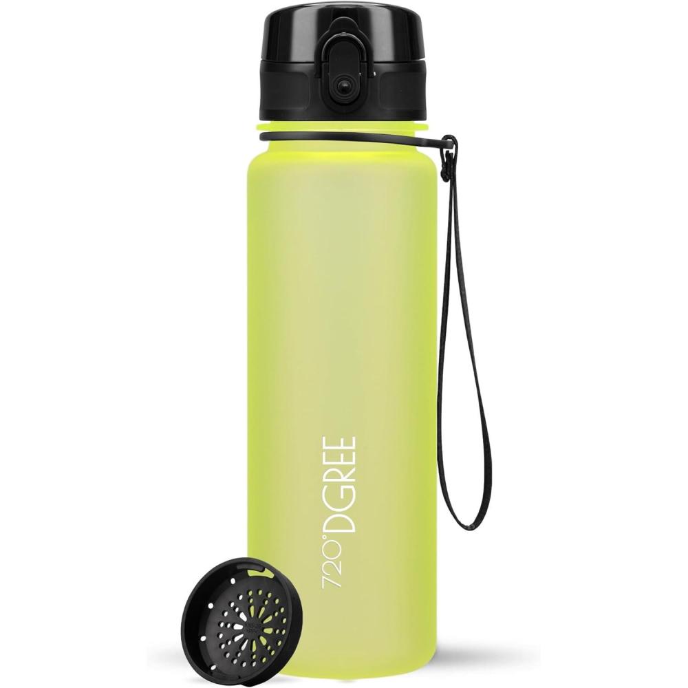 image:image720DGREE Gourde Bouteille dEau uberBottle TamisFruits 350ml 500ml 650ml 1l 15l 2l Sans BPA tanche AntiFuite Rutilisable Lgre Idal pour cole Sport Fitness Gym TravailLemon Yellow Jaune Softtouch