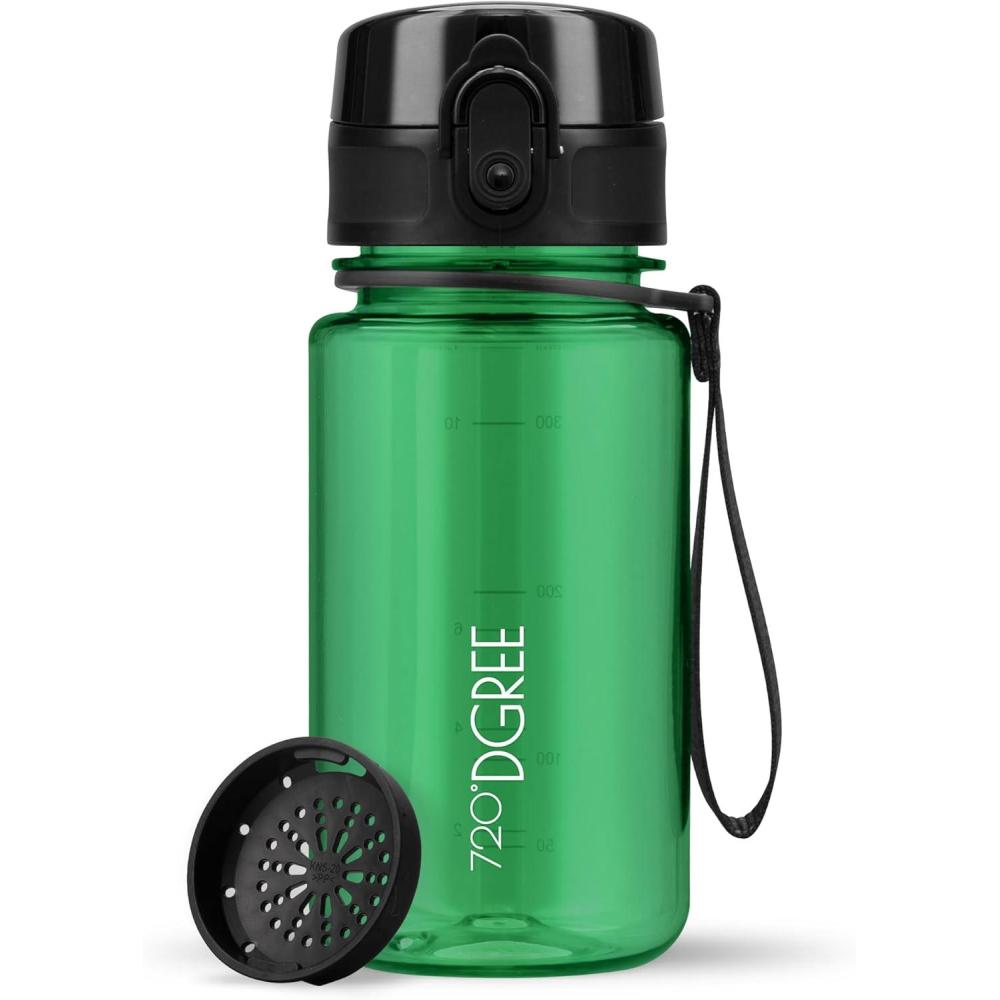 image:image720DGREE Gourde Bouteille dEau uberBottle TamisFruits 350ml 500ml 650ml 1l 15l 2l Sans BPA tanche AntiFuite Rutilisable Lgre Idal pour cole Sport Fitness Gym Travail06 Forest Green Vert Crystalclear