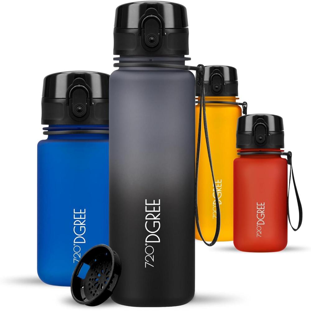 image:image720DGREE Gourde Bouteille dEau uberBottle TamisFruits  350ml 500ml 650ml 1l 15l 2l  Sans BPA tanche AntiFuite Rutilisable Lgre  Idal pour cole Sport Fitness Gym Travail30 Stone Gray  Onyx Black  Softtouch