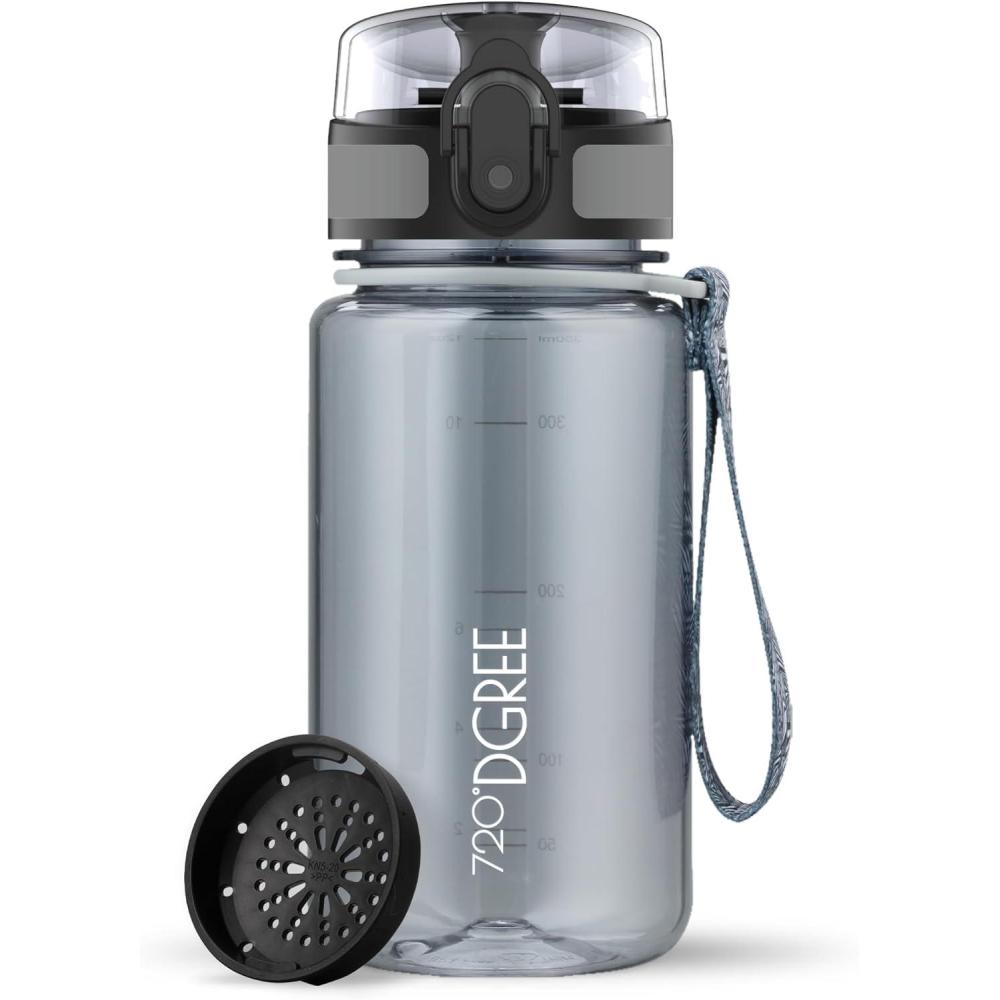 image:image720DGREE Gourde Bouteille dEau uberBottle TamisFruits 350ml 500ml 650ml 1l 15l 2l Sans BPA tanche AntiFuite Rutilisable Lgre Idal pour cole Sport Fitness Gym Travail01 Stone Gray Gris Crystalclear