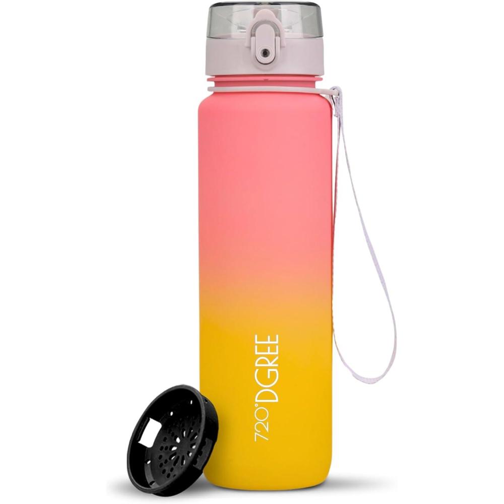 image:image720DGREE Gourde Bouteille dEau uberBottle TamisFruits 350ml 500ml 650ml 1l 15l 2l Sans BPA tanche AntiFuite Rutilisable Lgre Idal pour cole Sport Fitness Gym Travail36 Peach Yellow Softtouch