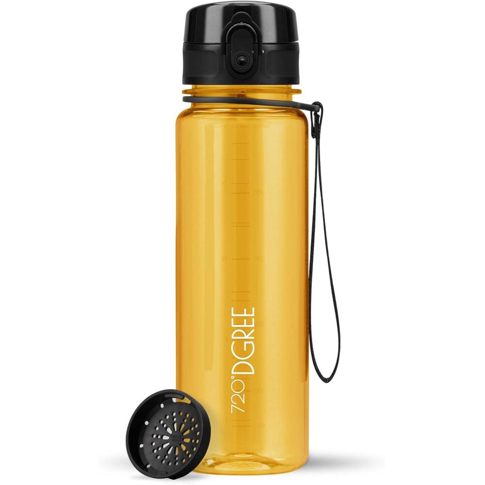 image:image720DGREE Gourde Bouteille dEau uberBottle TamisFruits 350ml 500ml 650ml 1l 15l 2l Sans BPA tanche AntiFuite Rutilisable Lgre Idal pour cole Sport Fitness Gym Travail03 Honey Yellow Jaune Crystalclear