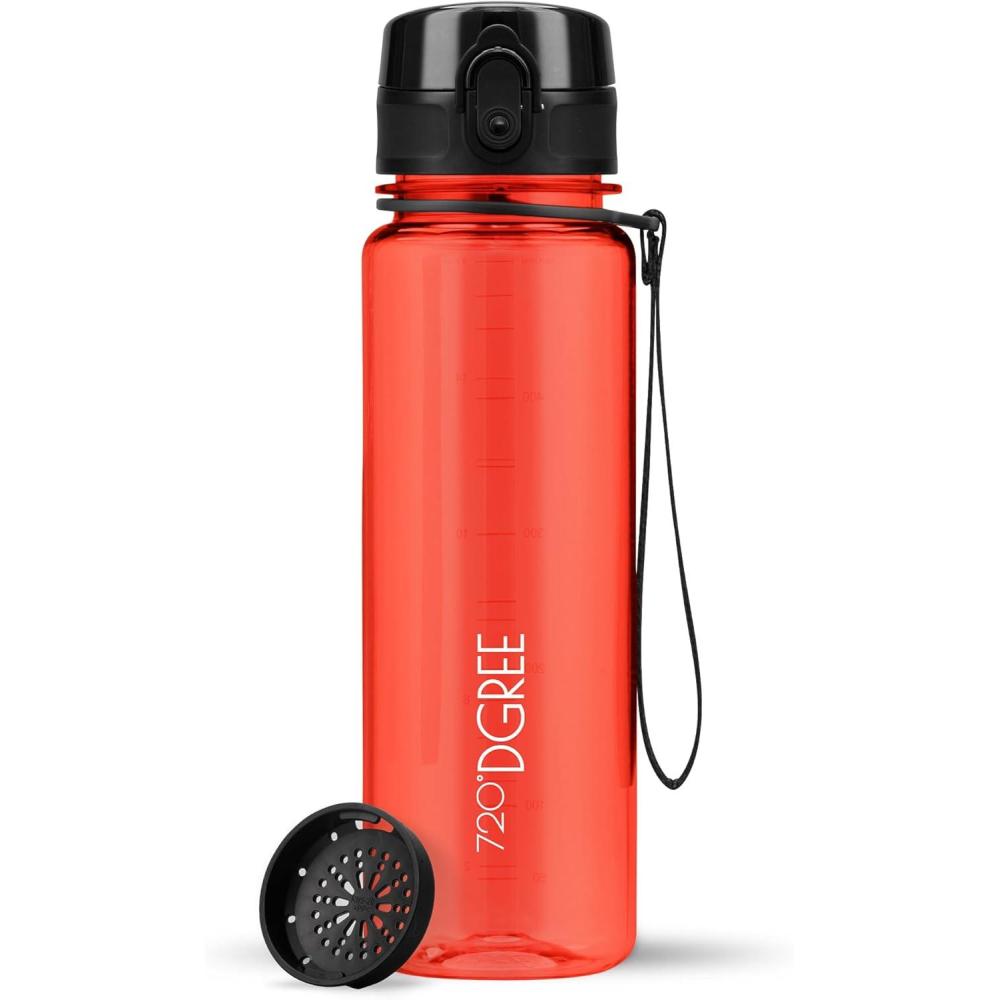 image:image720DGREE Gourde Bouteille dEau uberBottle TamisFruits 350ml 500ml 650ml 1l 15l 2l Sans BPA tanche AntiFuite Rutilisable Lgre Idal pour cole Sport Fitness Gym Travail24 Watermelon Red Rouge Crystalclear