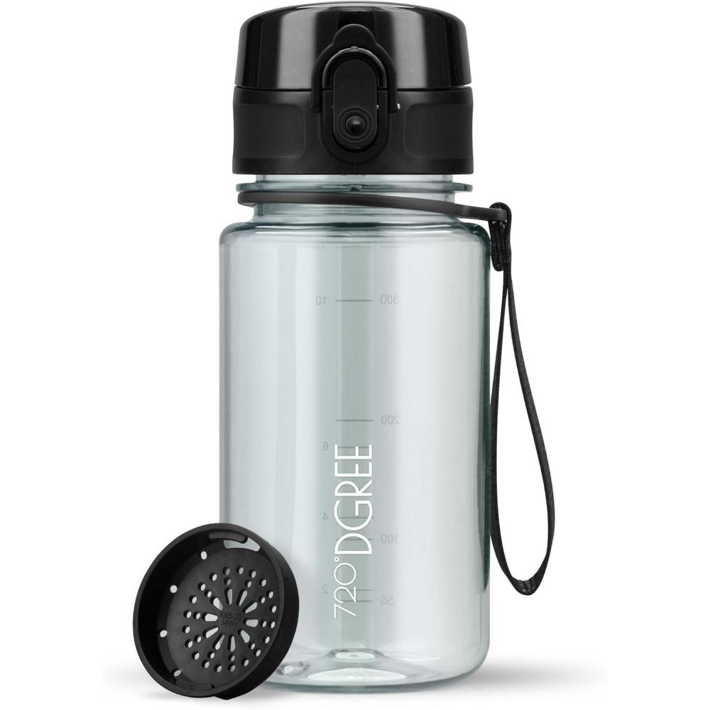 image:image720DGREE Gourde Bouteille dEau uberBottle TamisFruits 350ml 500ml 650ml 1l 15l 2l Sans BPA tanche AntiFuite Rutilisable Lgre Idal pour cole Sport Fitness Gym Travail02 Transparent Tranparent Crystalclear