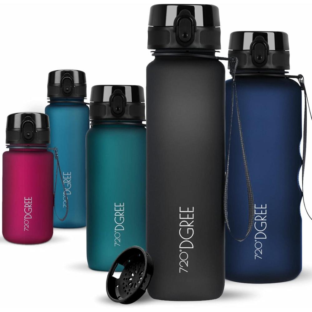 image:image720DGREE Gourde Bouteille dEau uberBottle TamisFruits 350ml 500ml 650ml 1l 15l 2l Sans BPA tanche AntiFuite Rutilisable Lgre Idal pour cole Sport Fitness Gym Travail26 Onyx Black Noir Softtouch
