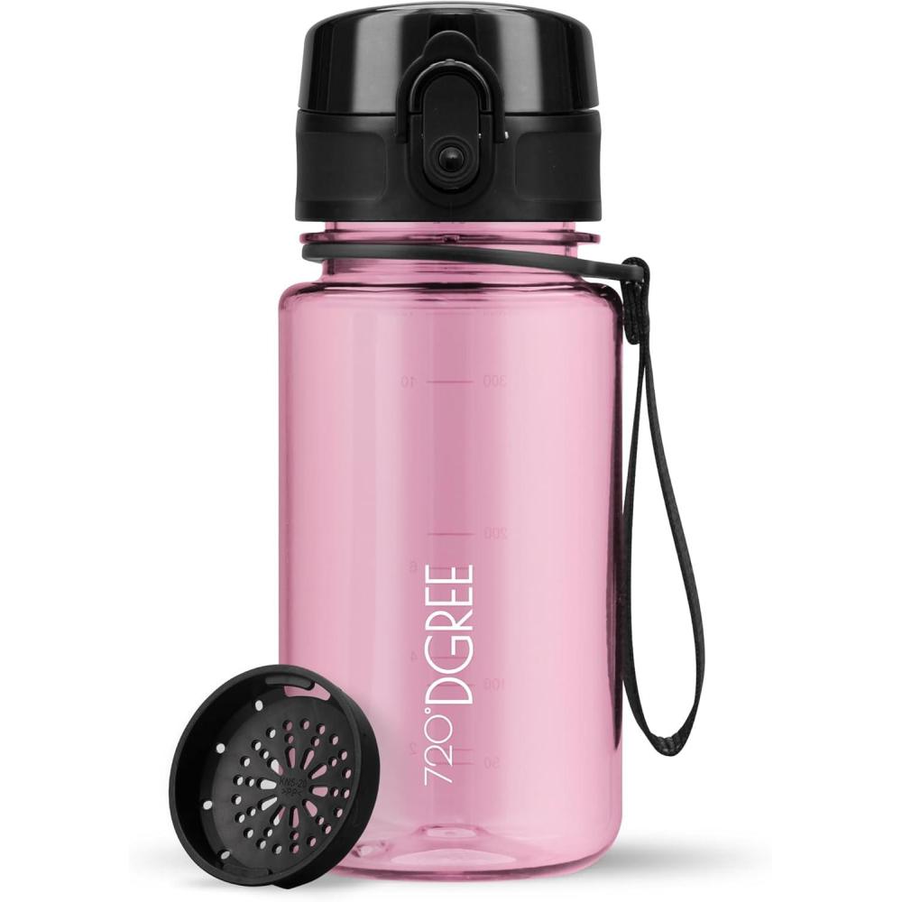 image:image720DGREE Gourde Bouteille dEau uberBottle TamisFruits 350ml 500ml 650ml 1l 15l 2l Sans BPA tanche AntiFuite Rutilisable Lgre Idal pour cole Sport Fitness Gym Travail20 Rose Rose Crystalclear