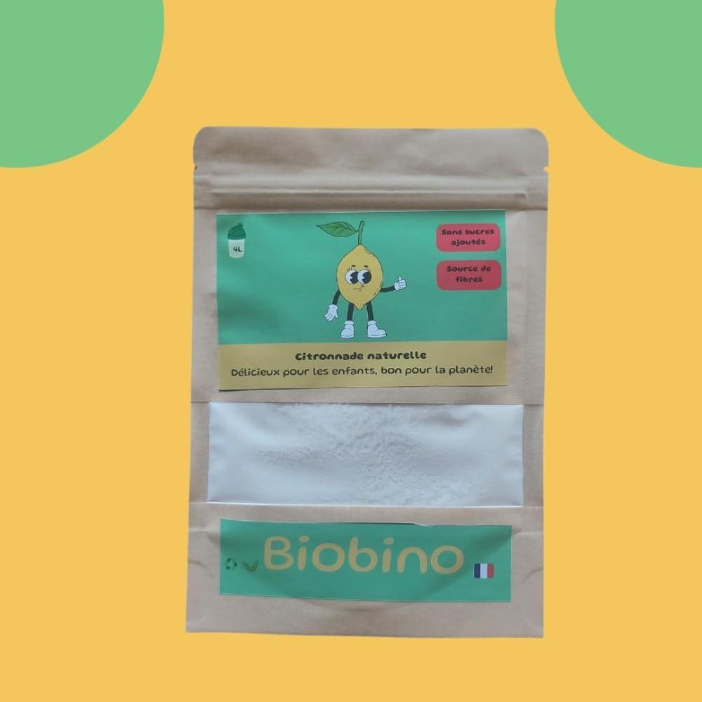 image:imageCitronnade Presse naturelle Biobino en poudre  Sans sucres ajouts Riches en fibres prbiotiques et Vitamine C 4L