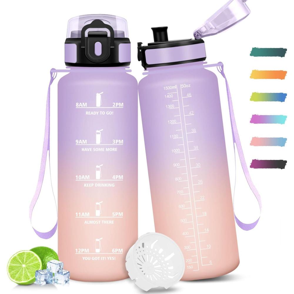 image:imageGourde 15L Motivant et tanche Gourde Sport Rutilisable Bouteille Marqueur Horaire Gourde Gradue pour La Salle de Sport Le Travail Le Camping La Randonne Bouteille Deau