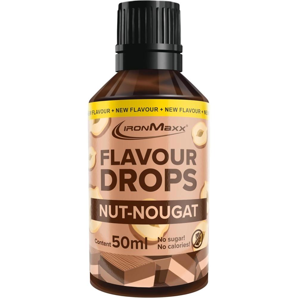 image:imageIronMaxx Flavour Drops Vanille 50ml Arme alimentaire liquide zro sucre ampamp zro calorie Armes vgtaliens pour sucrer aliments yaourt caf ampamp dessertsNuss Nougat