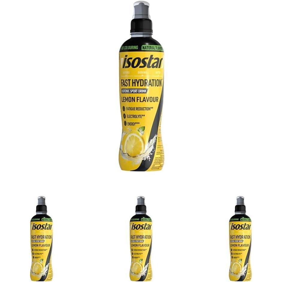 image:imageIsostar Fast Hydratation Saveur Citron Boisson Isotonique pour sportifs Apport de Glucides et dElectrolytes Arme Naturel Sans Colorant 500 ml Lot de 4Pack of 4