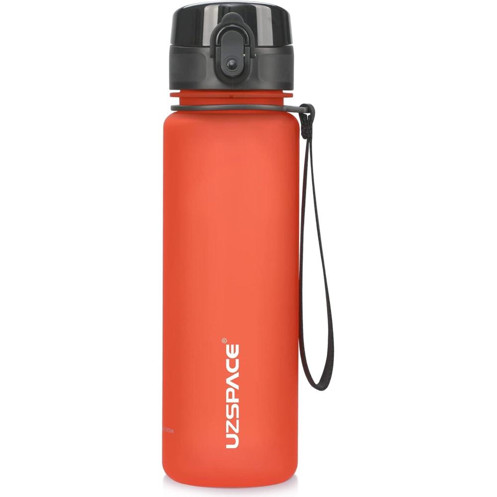 image:imageUZSPACE Gourde Sport 500ml800ml1l15l sans BPA Tritan lastique Gourde Enfant anti fuite Reutilisable Bouteille deau sport pour cole veloVoyage AdulteRouge