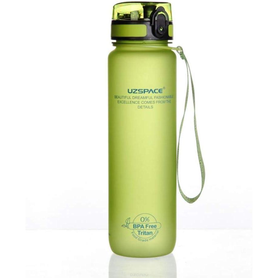 image:imageUZSPACE Gourde Sport 500ml800ml1l15l sans BPA Tritan lastique Gourde Enfant anti fuite Reutilisable Bouteille deau sport pour cole veloVoyage AdulteVert