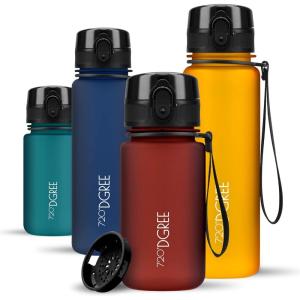 720°DGREE Gourde, Bouteille d’Eau “uberBottle“ +Tamis-Fruits – 350ml, 500ml, 650ml, 1l, 1,5l, 2l – Sans BPA, Étanche, Anti-Fuite, Réutilisable, Légère – Idéal pour École, Sport, Fitness, Gym, Travail(22 Imperial Red – Rouge | Softtouch)